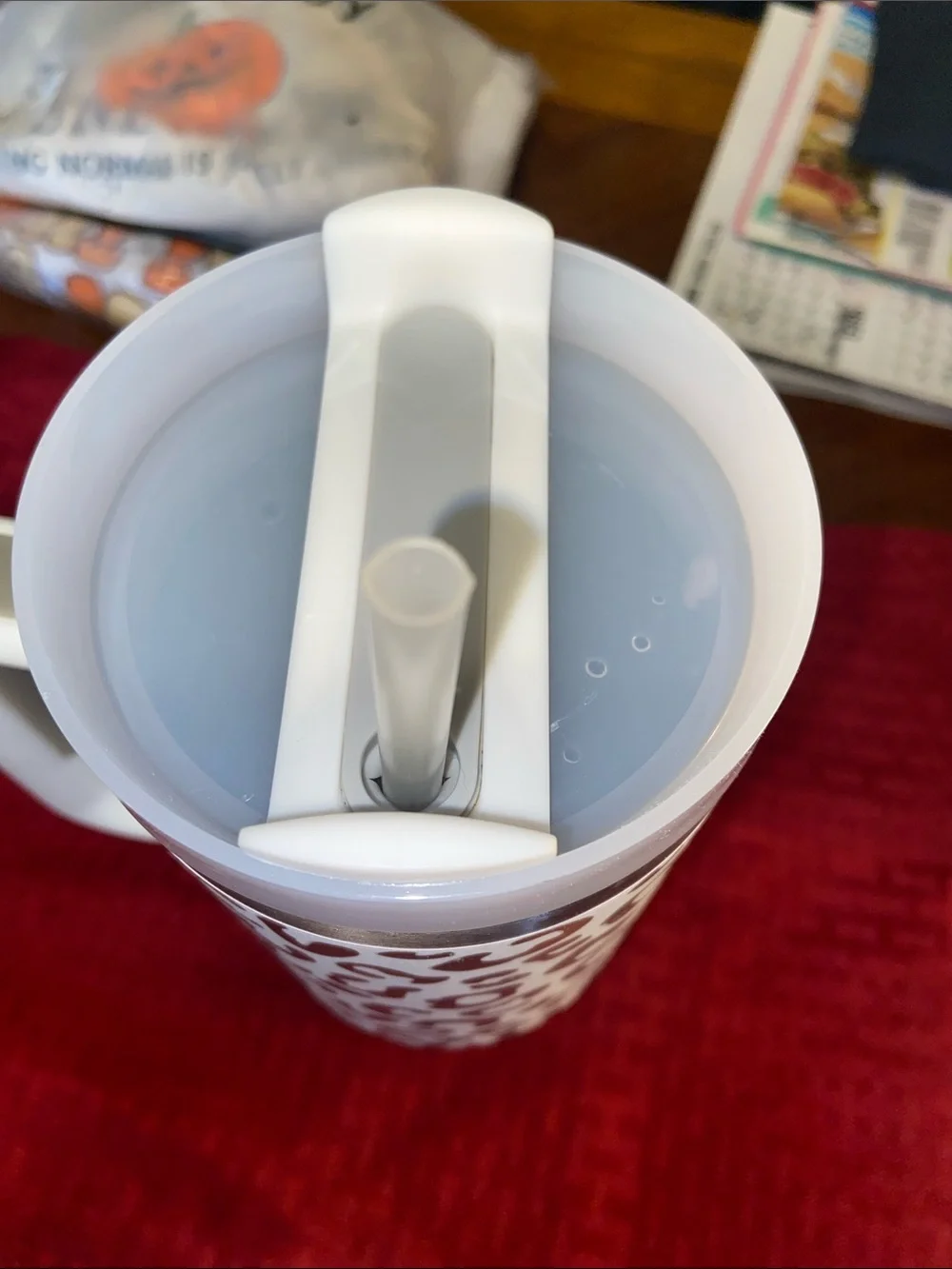 White Holographic Leopard Print Travel Mug with Handle